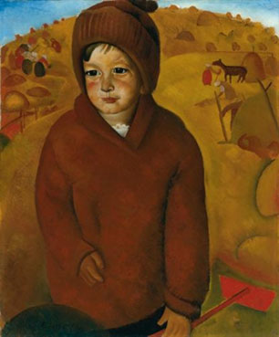 Boy at harvest time