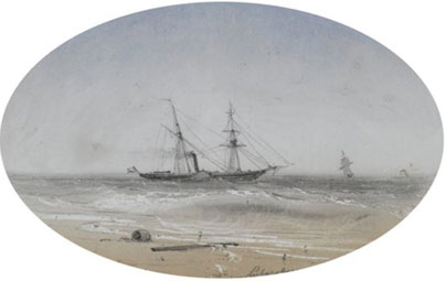 Shipping off the coast