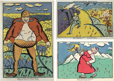 Three propaganda posters