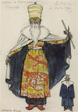 A costume design for Petrushka: the magician