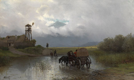 Cossacks crossing the river