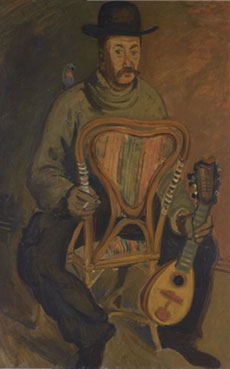 Musician with parakeet