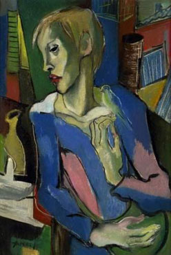 Jeune garcon a l`oiseau
