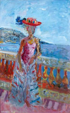Élégante au balcon
