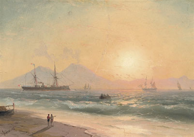 Watching the ships at sunset