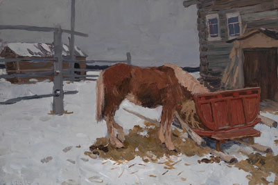 Horse and Red Sleigh