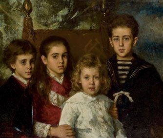 Portrait of the children of Paul Pavlovich Demidoff, 2nd Prince of San Donato