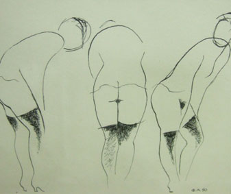 Trois Nus Aux Bas Noirs