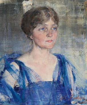 Portrait of a woman in blue