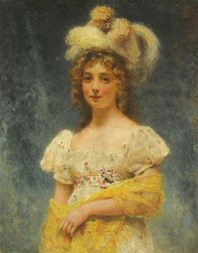 Portrait of a lady in a yellow shawl
