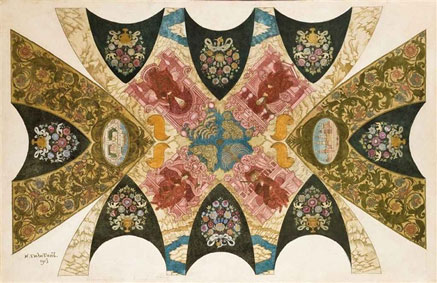 An original design for a ceiling mural for the State Bank in Nizhny-Novgorod 