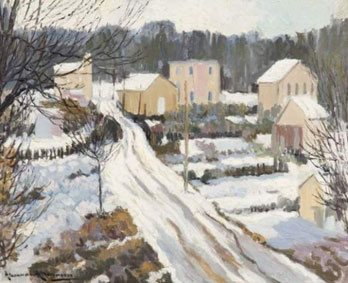Route de village Enneigee