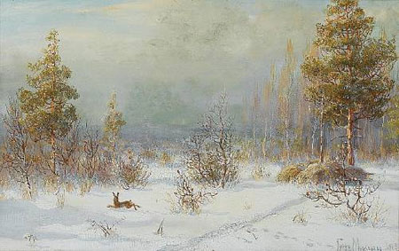 A winter hunting scene