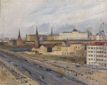 View of the Kremlin from a window