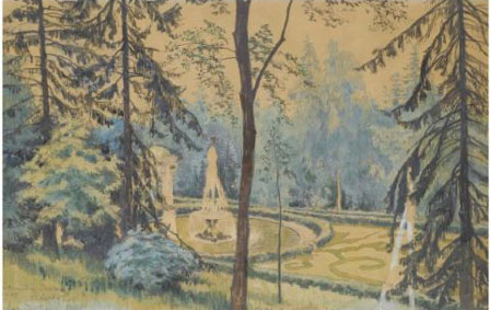 A corner of the gardens at Peterhof