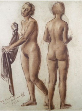 Study of standing nude