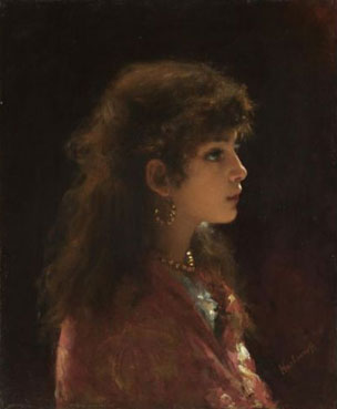 Young girl in profile