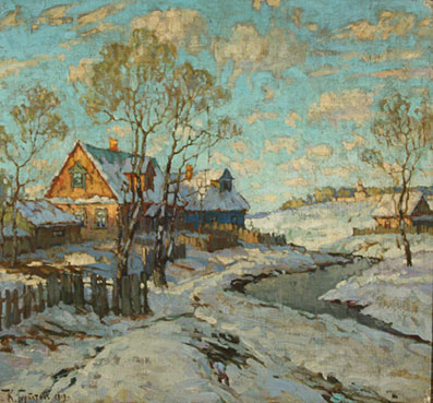 Snawfall in the village