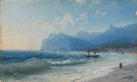 The beach at Koktebel on a windy day