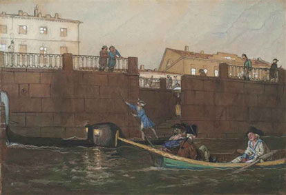 A Petersburg canal at the time of Catherine the Great