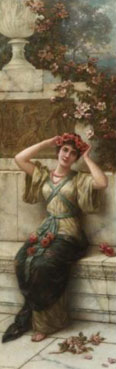 Classical beauty with crown of flowers