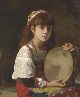 Girl with tambourine