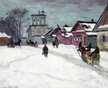 Russian village in winter