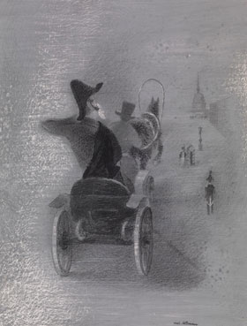 Riding in the kibitka for the Nose by N. Gogol