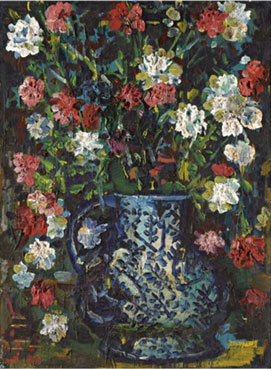 Bouquet in a blue vase