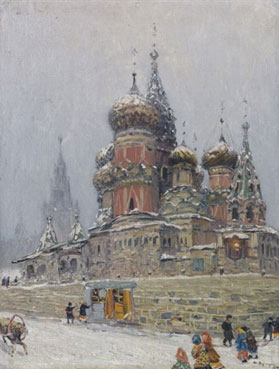 St. Basil`s Cathedral in winter