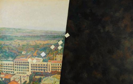 Landscape with buildings