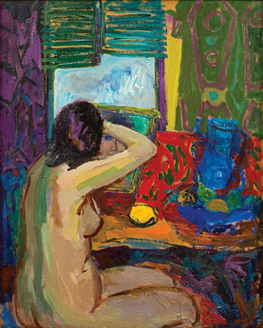 At the dressing table