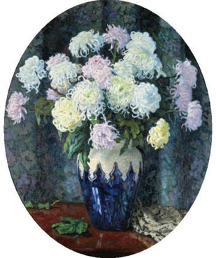 Still life with chrysanthemums