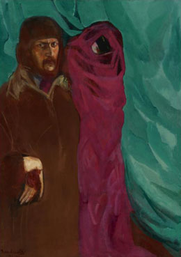 Self portrait with carnival figure
