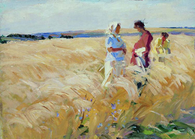 In the field