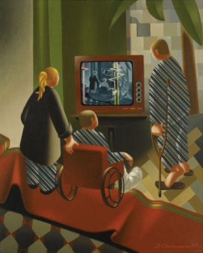Watching television