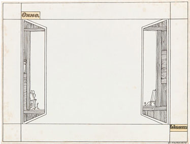 A group of five original drawings from the V Okno Glyadashiy Arhipov series