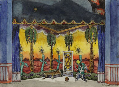 A set design for Petrushka: Scene III, the Moor`s room