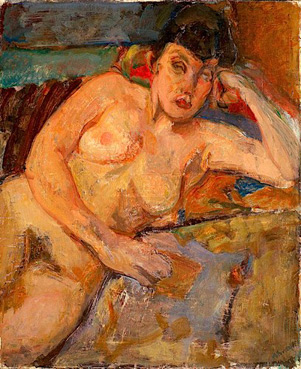 Femme accoudee