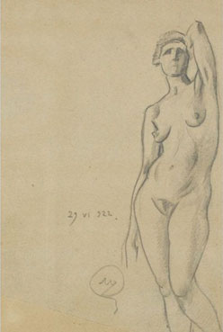 A group of six nude studies and sketch of a boy