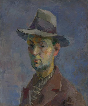Self portrait with gray hat