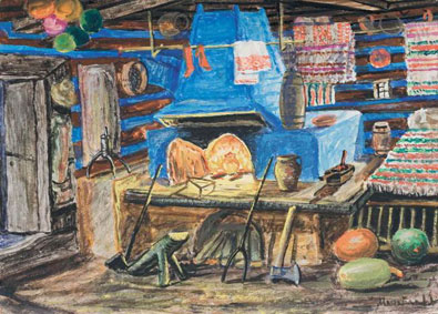 Blue stove