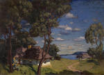 Ukrainian landscape with cottages