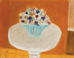 Flowers in a blue vase