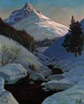 Paysage de montagne enneigé