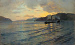Steamers at dusk