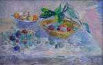 Still life with bowls of fruit