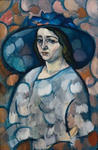 Lady in blue hat