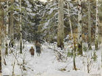 Gathering branches in winter