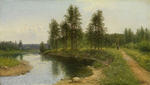 River landscape with a figure